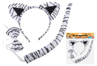 Obrázok produktu pre Karnevalový set - Čelenka krava/biely tiger