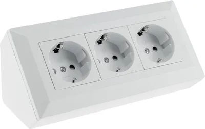 Produktbild von 3-fach Steckdosenblock, weiß matt250V/ 16A, Aufbaumontage