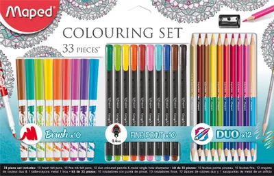 Produktbild von Maped Set 33, 10 Stück(e), Mehrfarbig, Sortiert, Mehrfarbig, Kunststoff, Rund