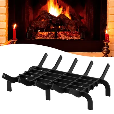 Image de Grille de foyer Ikodm pour cheminée et brasero, en acier de 7 mm, résistante à la chaleur et stable