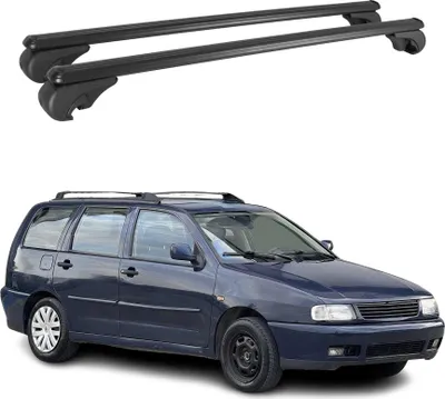 Image de Barres de toit Transversales pour VW Polo Variant 1996-2001 Aluminium Noir