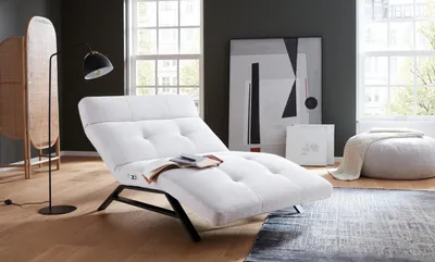 Produktbild von Relaxliege Einzelsofa Areivir Cord Weiß 80x158-198
