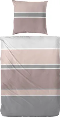 Produktbild von Primera Mako-Satin Bettwäsche 155x220 Streifen sand natur grau 243202-78