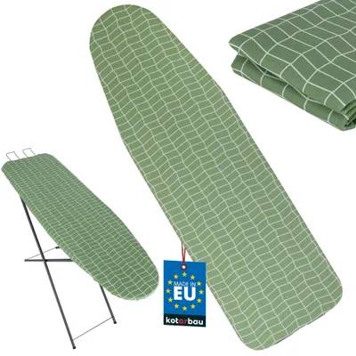 Obrázok produktu pre KOTARBAU® Obal na žehliacu dosku 114 x 36 cm Obal na žehliacu dosku S Obal na štandardnú žehliacu dosku a parnú žehliacu stanicu Odolný voči teplu Bavlna + filc Zelený kockovaný vzor