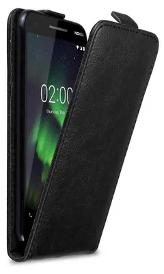 Produktbild von Cadorabo Hülle für Nokia 2.1 Schutz Hülle in Schwarz Flip Etui Handyhülle Case Cover