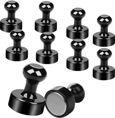 Produktbild von 12 mm sterke neodymium magneten 10 stuks zwart met opbergdoos für Schule und Büro