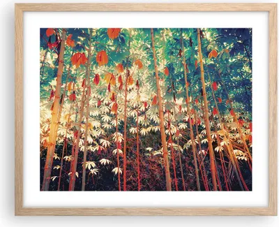 Produktbild von Gerahmtes Poster - Rahmen in heller Eiche - Pflanzen tropisch orange - 50x40 cm - Wand Bild - Wanddeko - Wandbilder - Kunstposter - Wandposter - Bilderrahmen - Bilder - Kunstdruck - P2NAA50x40-4393