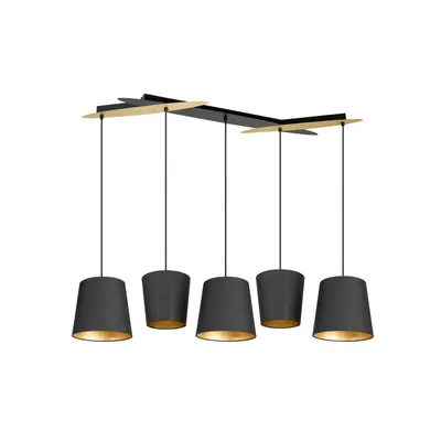 Produktbild von Lucande Thamila Hängeleuchte, schwarz, gold, Eisen