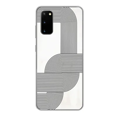 Produktbild von MuchoWow® Handyhülle Schutzhülle Hülle für Samsung Galaxy S20 Kunst - Schwarz - Weiß - Linie Silikon Softcase Handy Hülle - Bild