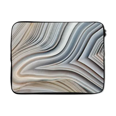 Produktbild von MuchoWow® Laptop Hülle 17 Zoll Laptoptasche Marmoroptik - Stein - Linien - Luxus - Marmor - Zipper - Schutzabdeckung
