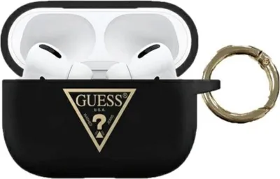 Obrázok produktu pre Guess Apple puzdro GUACAPLSTLBK AirPods Pro puzdro čierne/čierne silikónové trojuholníkové logo