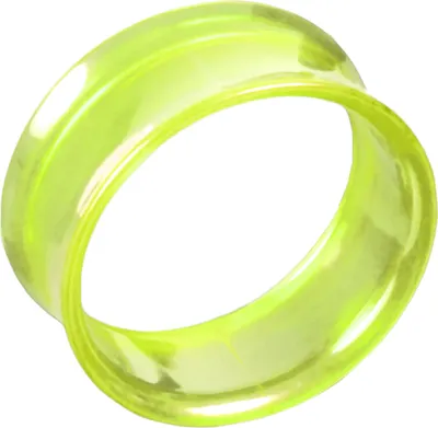 Produktbild von viva-adorno 5mm Double Flared Flesh Tunnel Plug Tube Tunnel ohne Gewinde Kunststoff Acryl verschiedene Farben Größe 4 - 16mm Z159, gelb