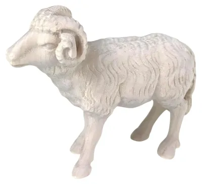 Holzschaf Figur für Krippe, handgeschnitzt, Ahornholz, 12 cm