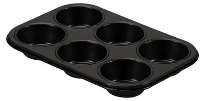 Muffinvorm für 6 Muffins, Stahl, Antihaftbeschichtung, 18,5x27 cm