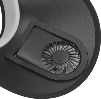 Image de Chapeau de pare-soleil à ventilateur, réglable, 3 vitesses, protection de charge USB pour l'été, noir