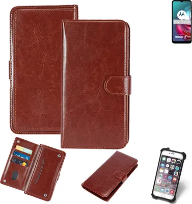 Produktbild von K-S-Trade 360° Hülle kompatibel mit Motorola Moto G30 braun Kunstleder Case BookCase WalletCase Kunstlederederhülle Handyhülle, Rundumschutz