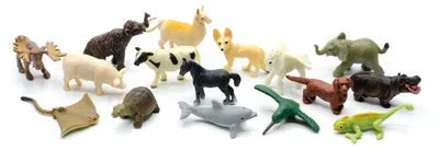 Produktbild von 12x Glücks-Minis Set Baby Kinder Tierfiguren Aufstellfiguren Elefant Elch Alpaka