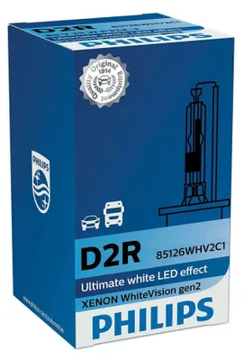 Obrázek produktu pro Philips WhiteVision Xenon gen2 85126WHV2C1 Xenonová výbojka do automobilových světlometů, 35 W, 85 V, D2R, Halogen, 5000 K, 1 kusů