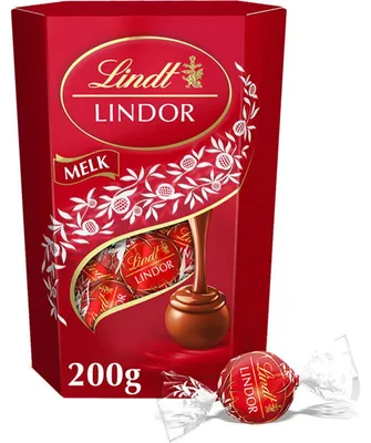 Produktbild von Lindt Lindor Milchschokolade Bonbons 200g – Cremige Schokoladenkugeln