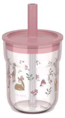 Imagen del producto de Mepal Mio, vaso para niños pequeños, con pajita, capacidad de 250 ml, diseño "Jardín de Hadas". Dimensiones: Ø77 x 135. Código: 108023065406
