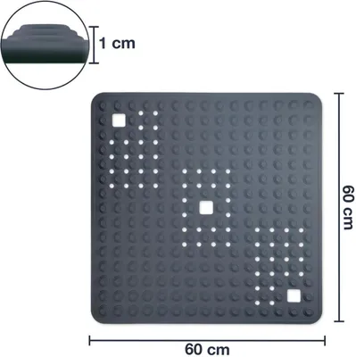 Zdjęcie produktu dla WohnDirect mata prysznicowa antypoślizgowa 60x60cm BLASIC antracyt 60 x 60 cm
