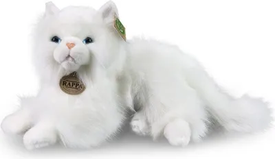 Immagine prodotto di Mascotte Gatto Persiano Bianco Di Peluche Realistico Rappa Eco Come Vivo 30 Cm