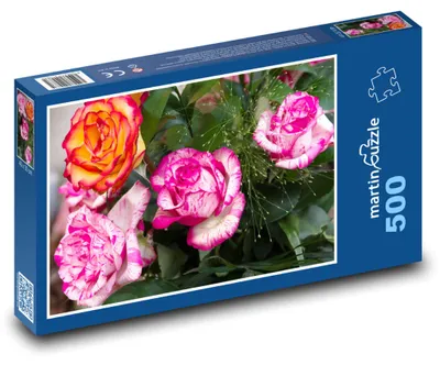 Zdjęcie produktu dla Puzzle 500 Romantyczny bukiet róż - martinpuzzle