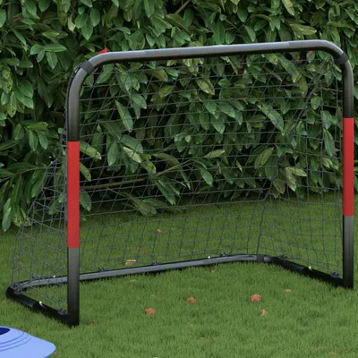 Obrázok produktu pre Maison Exclusive – futbalová bránka so sieťou, červená a čierna, 90 x 48 x 71 cm, oceľ