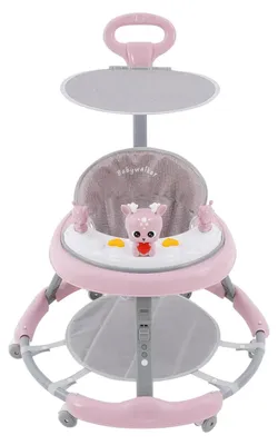 Immagine prodotto di Girello per bambini, regolabile in altezza, con vassoio musicale, rosa