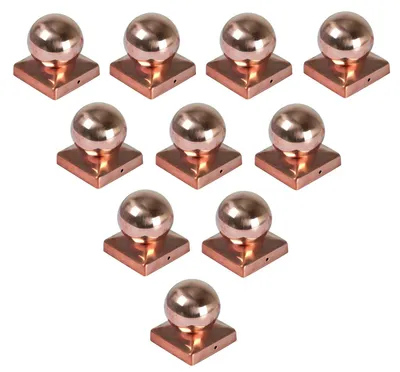 Produktbild von 10x Kupfer Pfostenkappe Kugel 90x90 mm Zaunkappe Zierkappe Pfahl Kappe Abdeckung