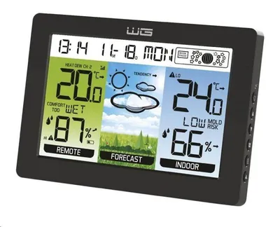 Obrázok produktu pre Winner Group 11531, Čierna, Vnútorný vlhkomer, Vnútorný teplomer, Vonkajší vlhkomer, Vonkajší teplomer, Barometer, Vlhkomer, Teplomer, 80 m, Batérie, 1 kusov