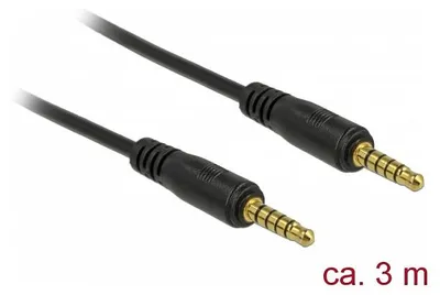 Obrázok produktu pre DeLOCK 85698, 3.5mm, Samec, 3.5mm, Samec, 3 m, Čierna