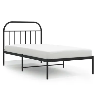 Produktbild von Bettgestell mit Kopfteil Metall Schwarz 100x200 cm