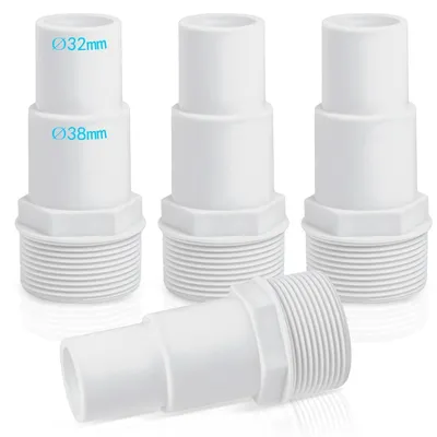 Produktbild von Pool Schlauchverbinder Set 4 Stück Ø 32/38mm auf 1,5 Zoll Weiß