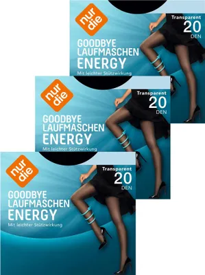 Produktbild von NUR DIE 3-Pack Strumpfhose Goodbye Laufmaschen Energy 20 DEN - schwarz - 38-40
