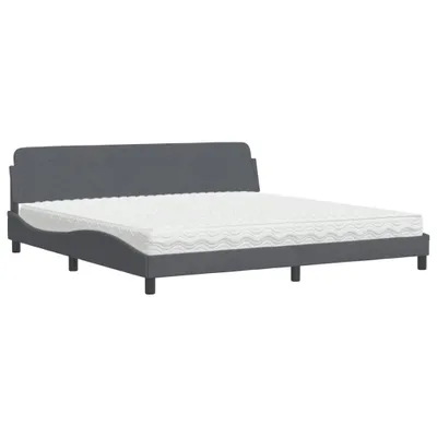 Produktbild von Möbel Bett mit Matratze Dunkelgrau 200x200 cm Samt - Klassische Polsterbett 3208472