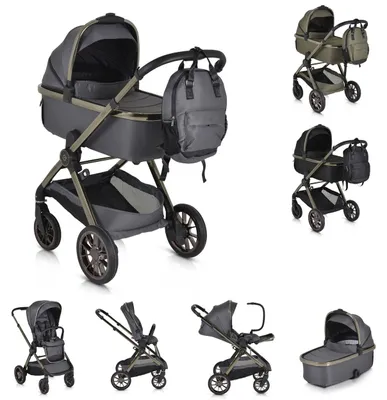 Produktbild von Cangaroo Kinderwagen Kombikinderwagen iClick Grau 2-in-1 Inkl. Adapter 110917