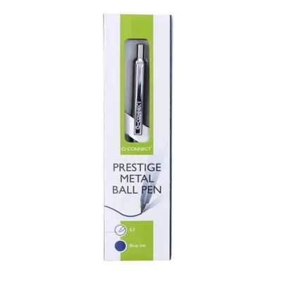Produktbild von Q-Connect® KF18623 Druckkugelschreiber - M, blau/silber