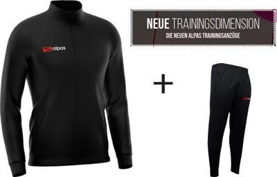 Produktbild von alpas Trainingsanzug Elite Schwarz Gr. XXL Sportanzug Jogginganzug