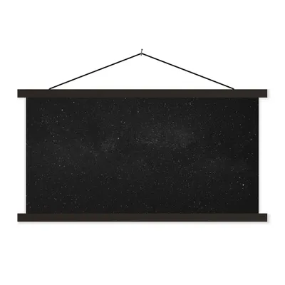 Produktbild von MuchoWow® Textilposter Sternenhimmel - Schwarz - Weiß - Himmel 60x30 cm mit schwarzem Rahmen - Textilien