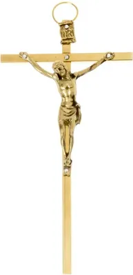 Produktbild von Messing, Gold Hängekreuz 5,5 x 11 cm