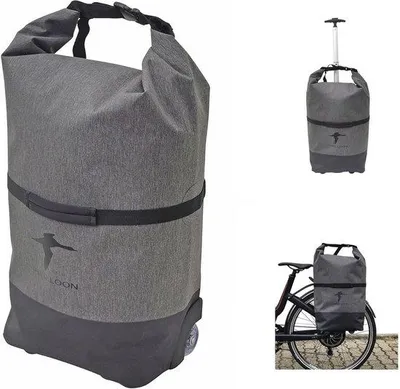 Produktbild von Famanu Fahrradtasche mit Trolley und Rädern - Platz für 28 Liter