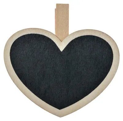 Produktbild von Clayre & Eef Kreidetafel Herz 8x2x8 cm Schwarz Holz