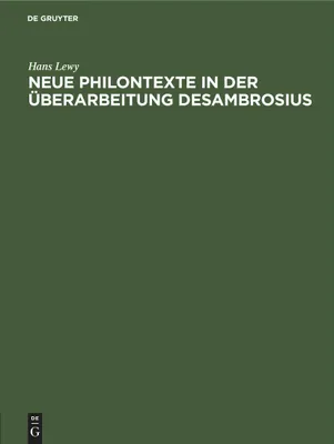 Produktbild von Neue Philontexte in der Überarbeitung Desambrosius