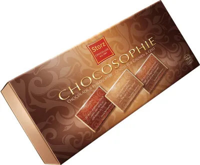 Produktbild von Chocosophie Geschenkpackung 215 g / 24 Edelvollmilch Schokoladen Täfelchen / Chocolade & Philosophie