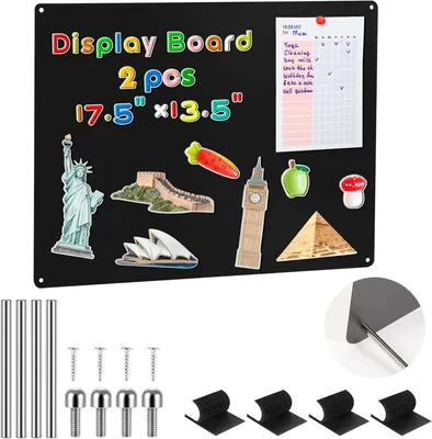 Produktbild von Magnetische Tafel 42 x 30 cm, schwarz, Metall, für Büro