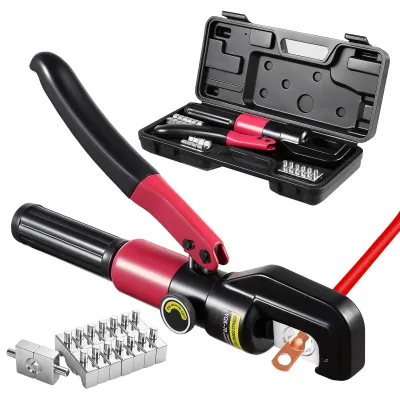 Produktbild von Hydraulische Crimpzange - Kabelschuh Presszange 4–70 mm² - 6–8 t - 8 Matrizen - Manuell - Rot