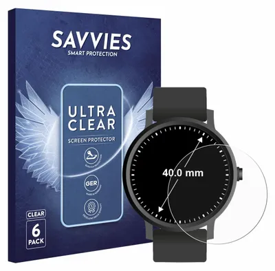 Produktbild von 6x Für Kreisrunde Displays (ø: 40 mm) Schutzfolie Savvies Displayschutz Display Schutz Folie Klar Transparent