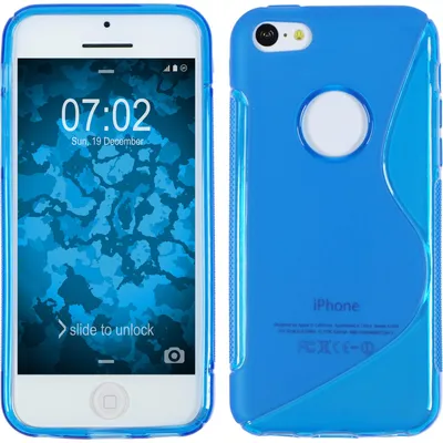 Produktbild von PhoneNatic Case kompatibel mit Apple iPhone 5c - blau Silikon Hülle S-Style Logo + 2 Schutzfolien