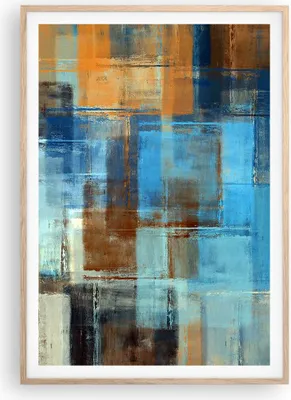 Produktbild von Gerahmtes Poster - Rahmen in heller Eiche - Abstraktion modern - 70x100 cm - Wand Bild - Wanddeko - Wandbilder - Wandposter - Bilderrahmen - Bilder - Kunstdruck - Wandbild - P2NPA70x100-3418